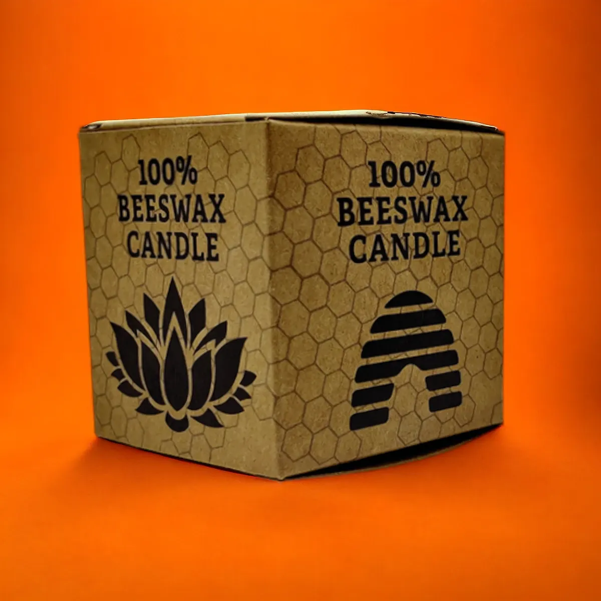 Kraft candle cube carton printed in one color