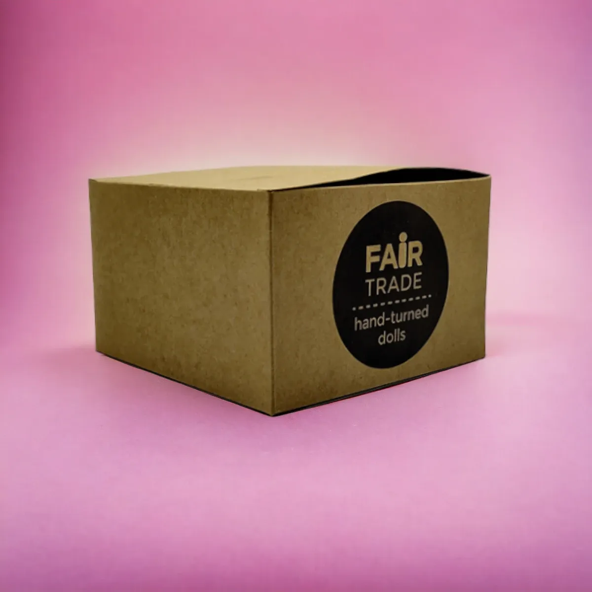 Kraft cube box with a single-color printed logo
