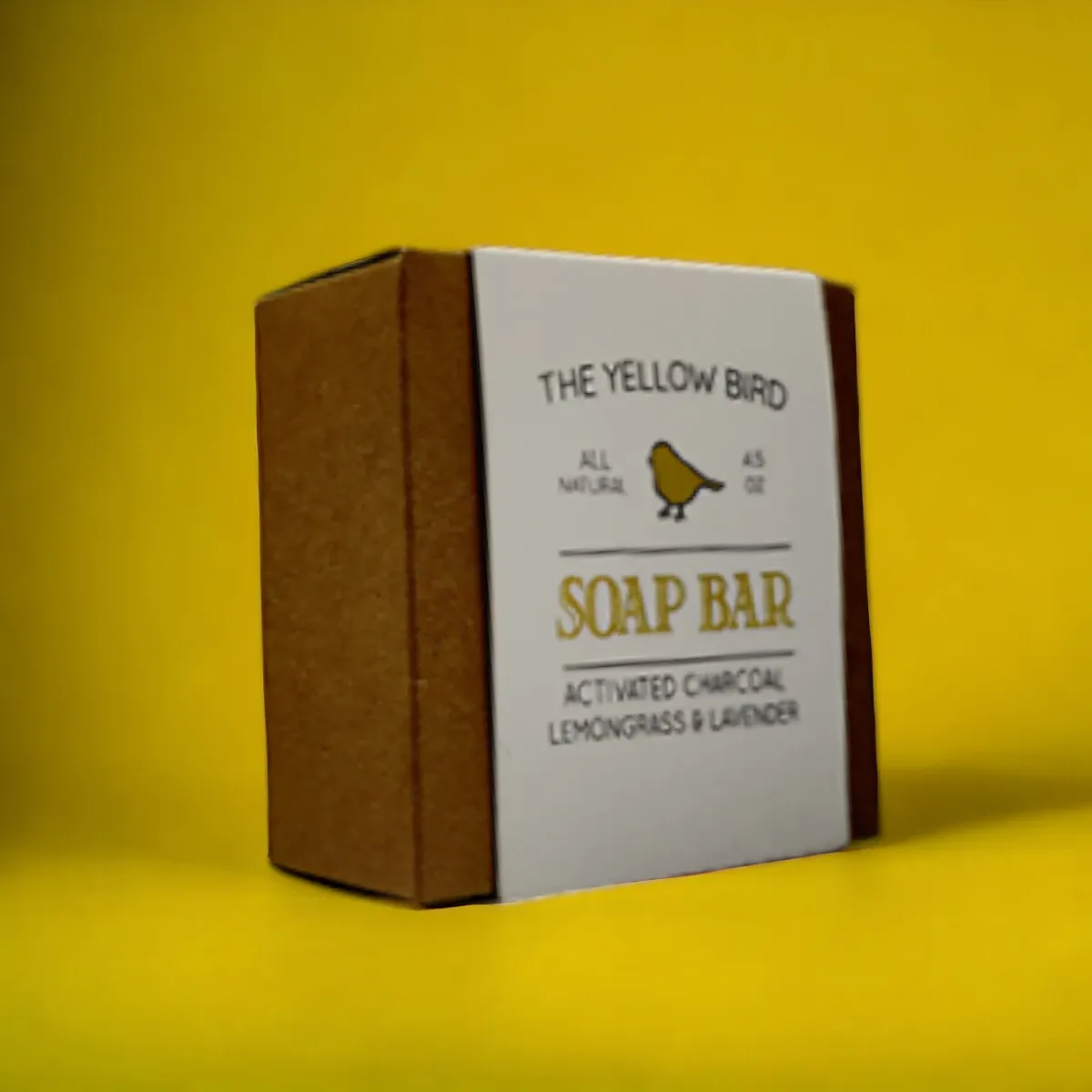 Kraft soap box with a printed paper label