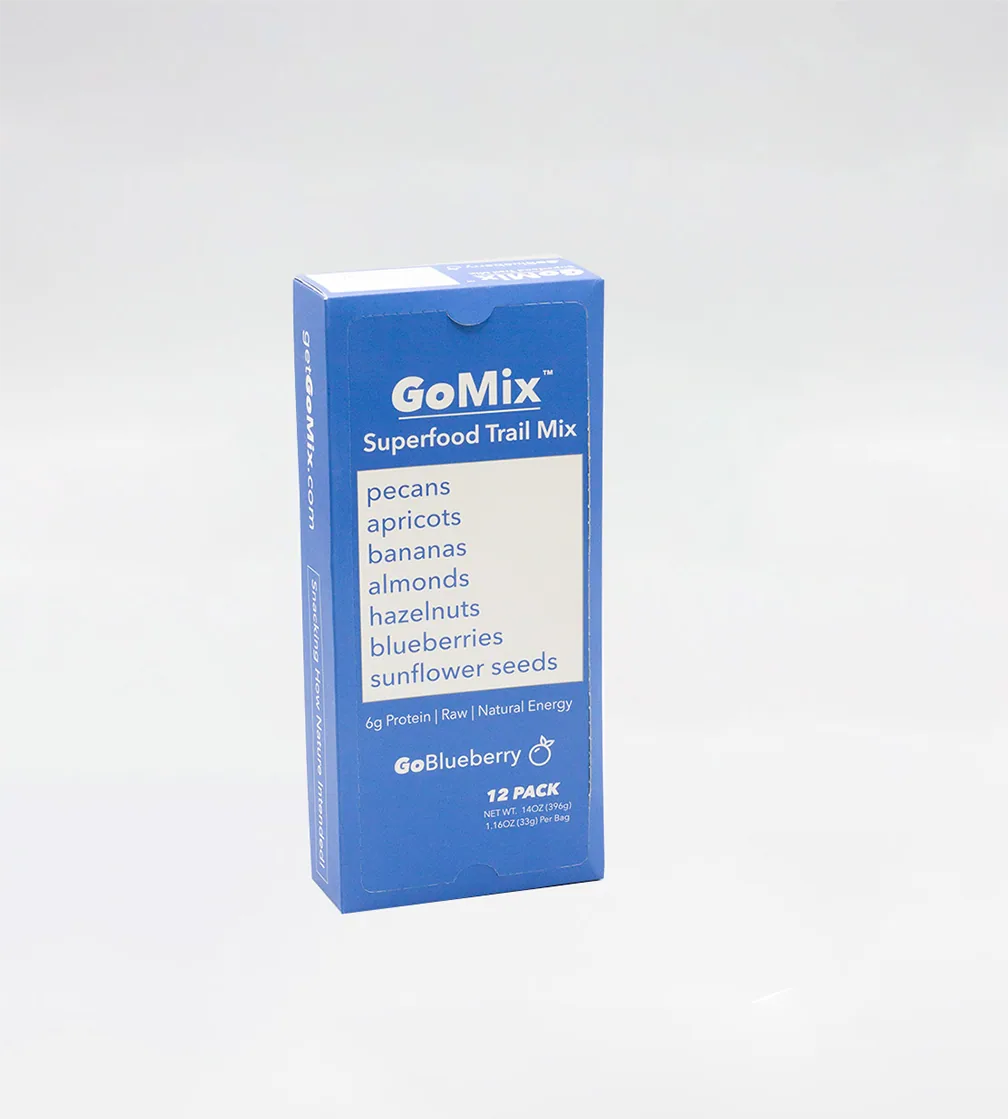Blue carton with a tear strip