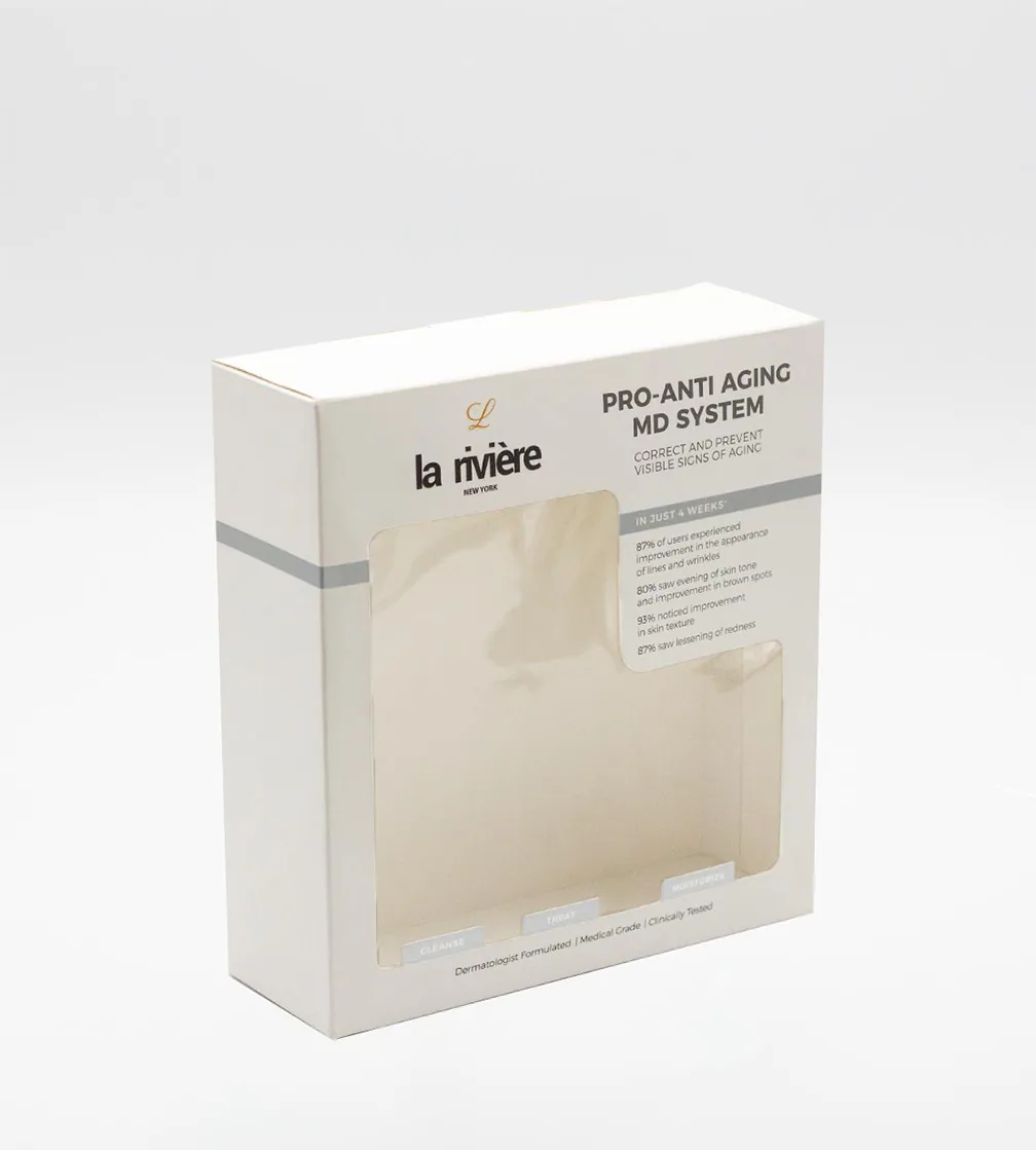 White cosmetics carton with a large window