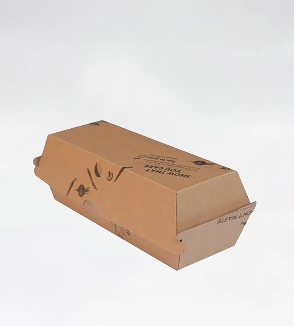 Kraft corrugated clamshell