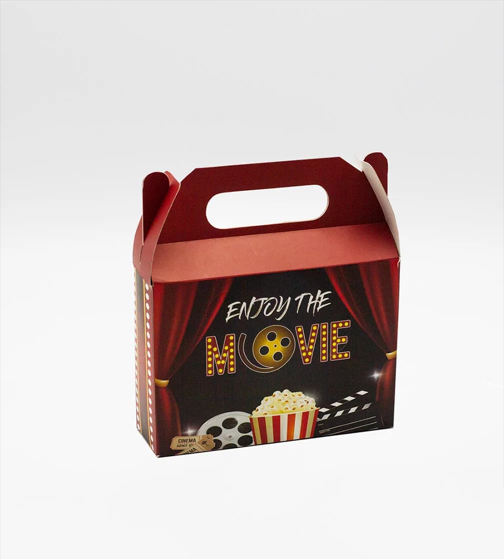 Gable box with a movie-night print